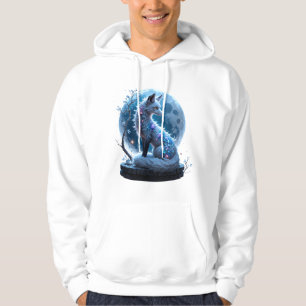 Moonlit Crystal Fox – Guardian of Silent Dreams. Hoodie