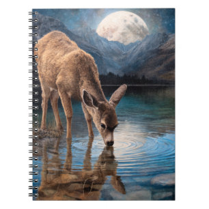 Moonlit Deer Mountain Lake Notebook