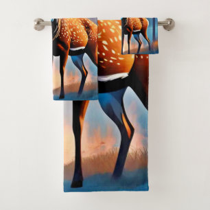 Moonlit Deer Stance Bath Towel Set