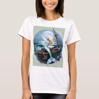 Moonlit Depths: Mermaid and the Forgotten Shipwrec T-Shirt