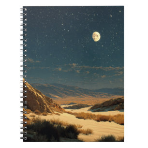 Moonlit Desert Starry Night Notebook
