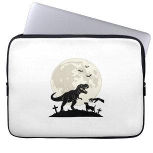 Moonlit Dinosaur Dog Graveyard Silhouette Shirt_1 Laptop Sleeve