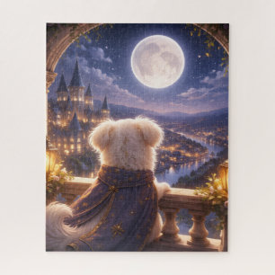 Moonlit Dream – Dog Watching a Magical City Puzzle