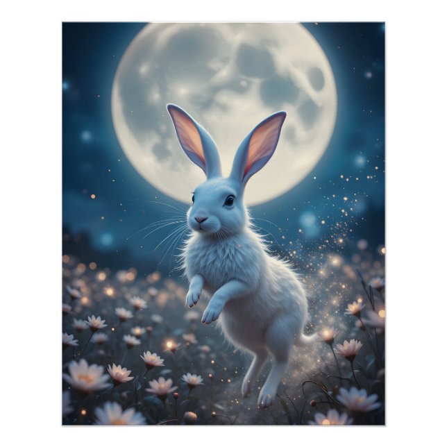 Moonlit Dream Hare Poster (Front)