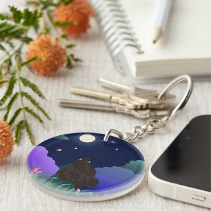 Moonlit Dreamer Acrylic Keychain   Celestial Night