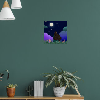Moonlit Dreamer Girl Poster 