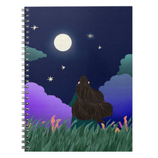 Moonlit Dreamer Girl Spiral Notebook