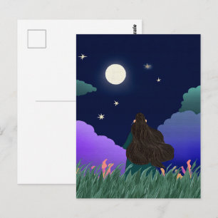 Moonlit Dreamer Postcard   Celestial Night