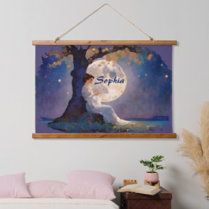Moonlit Dreamer - Serene Night Sky Hanging Tapestry