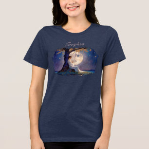 Moonlit Dreamer - Serene Night Sky Tri-Blend Shirt