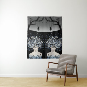 Moonlit Dreams: Freedom and Solitude Tapestry