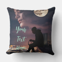 Moonlit Dreams Urban Night Sky Throw Pillow