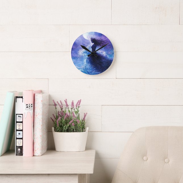 Moonlit Drift-Ocean Dream Keychain Round Clock (Reading Room)