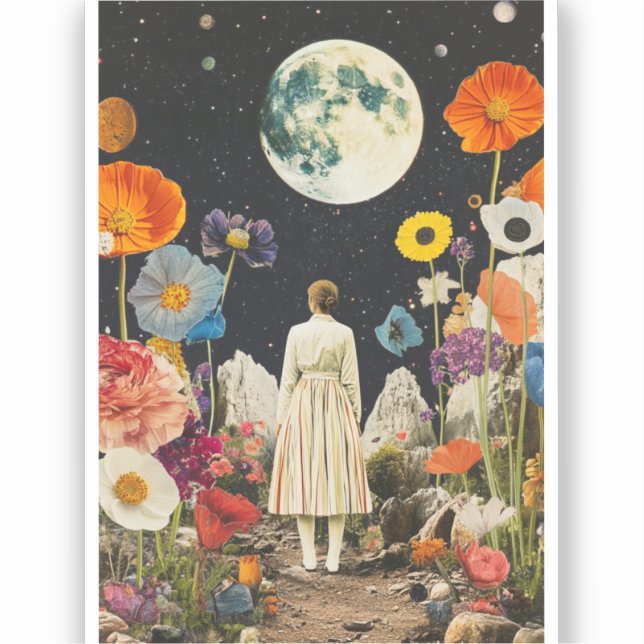 Moonlit Elegance - Back View of Woman with Moon 3 (Front)