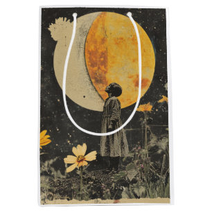 Moonlit Elegance - Woman with Moon Medium Gift Bag