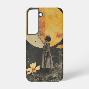 Moonlit Elegance - Woman with Moon Samsung Galaxy Case
