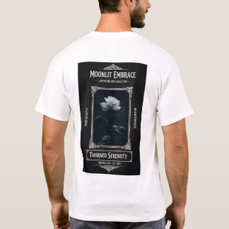Moonlit Embrace Gothic Rose T-Shirt