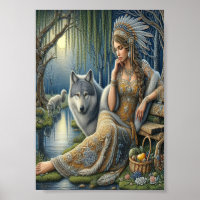 Moonlit Enchantment in the Mystic Forest5x7