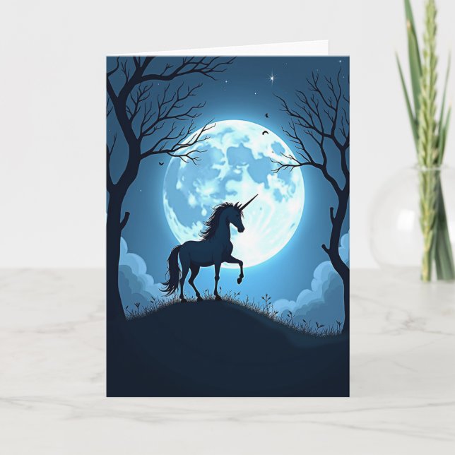 Moonlit Equine Birthday Card (Front)