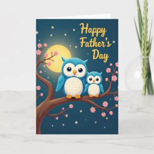 Moonlit Fathers Day Birds Card