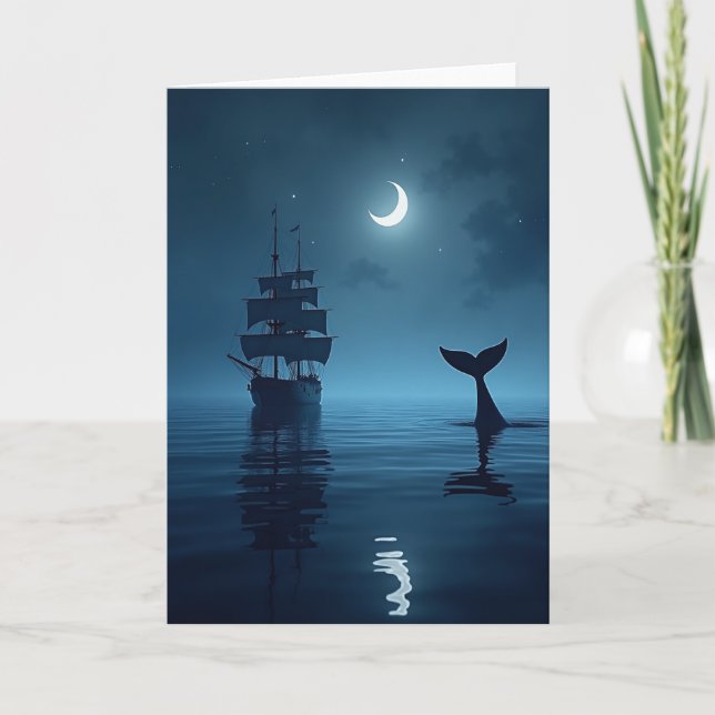 Moonlit Fathers Day Sailing Card (Front)