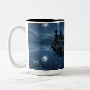 Moonlit Floating Terrace Black Mug