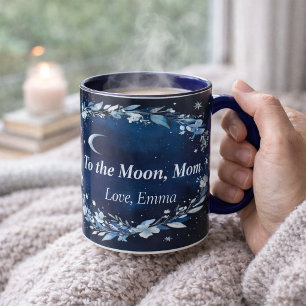 Moonlit Floral Mom Coffee Mug   Mother’s Day Gift
