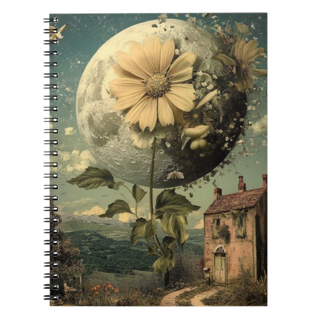 Moonlit Flower & Vintage Charm Notebook (Front)