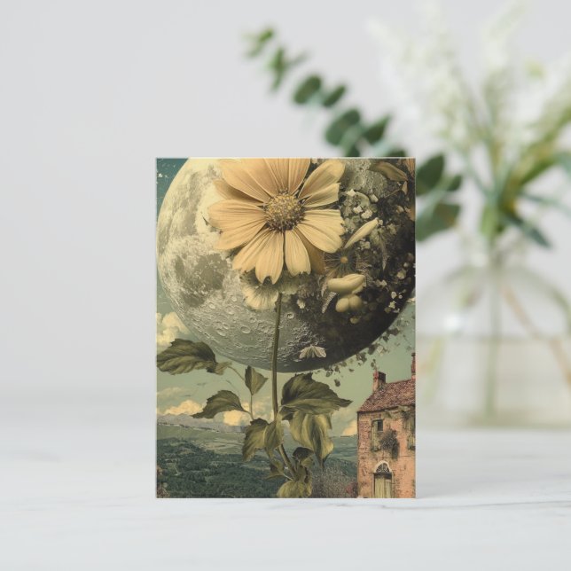 Moonlit Flower & Vintage Charm Postcard (Standing Front)