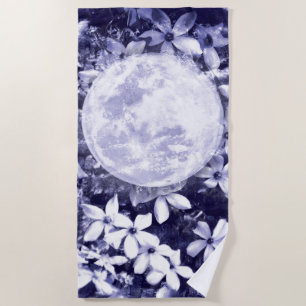 Moonlit Flowers Beach Towel