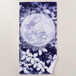 Moonlit Flowers Beach Towel