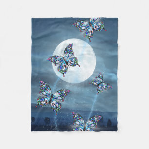 Moonlit Flutter Fleece Blanket