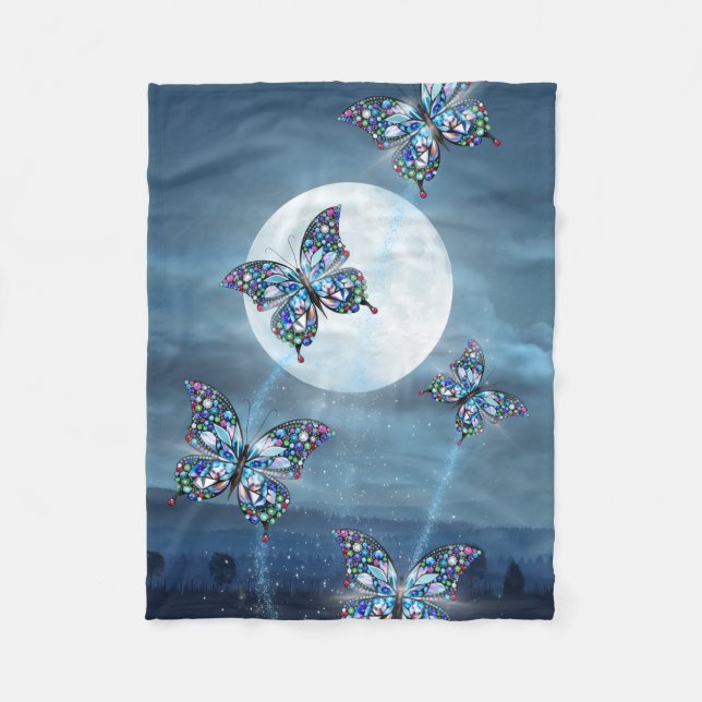 Moonlit Flutter Fleece Blanket (Front)