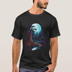 Moonlit Forest Gothic Goth Dark Fantasy Aesthetic T-Shirt