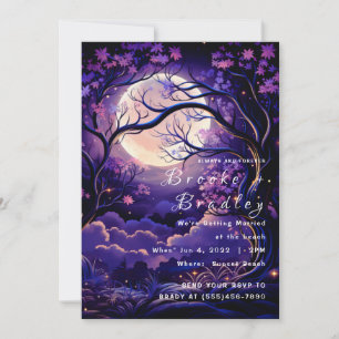 Moonlit Forest Night Wedding Invitation