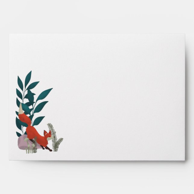 Moonlit Forest Woodland Fox Baby Shower Invitation Envelope (Front)