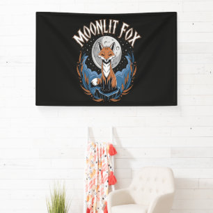 Moonlit Fox Celestial Night Banner