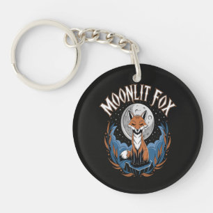 Moonlit Fox Celestial Night Key Ring