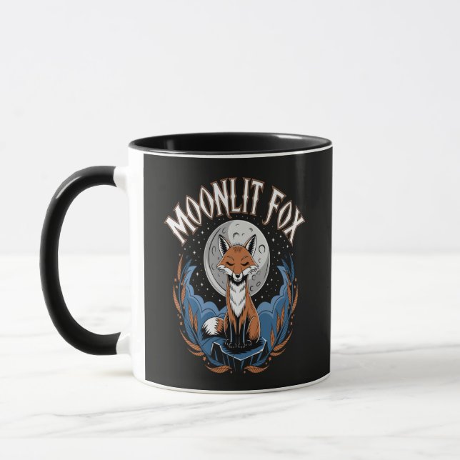 Moonlit Fox Celestial Night Mug (Left)
