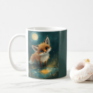Moonlit Fox, Night Forest  Coffee Mug