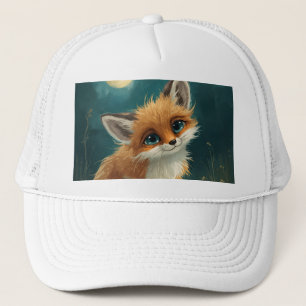 Moonlit Fox, Night Forest Trucker Hat