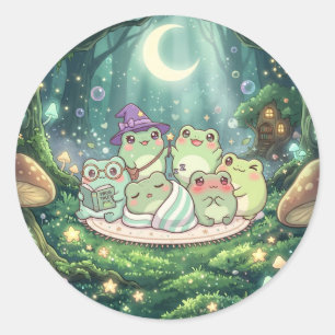 Moonlit Frog Friends Forest Sticker