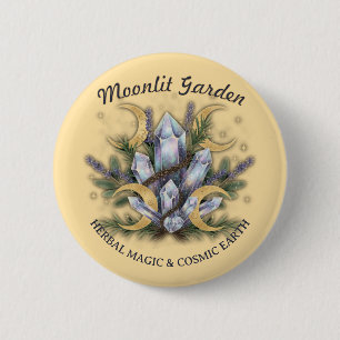 Moonlit Garden Crystal Bouquet • Herbal Magic 6 Cm Round Badge