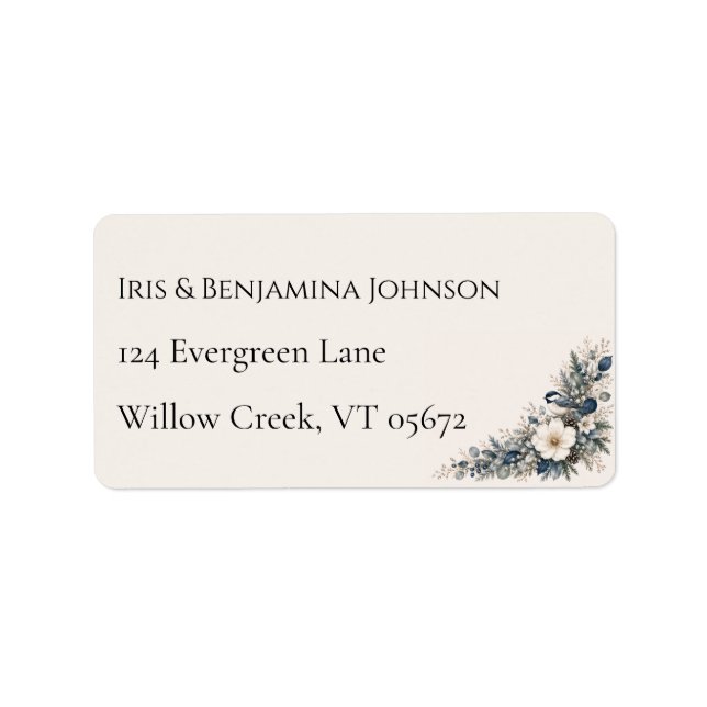 Moonlit Garden Graceful Winter Botanical Corner Label (Front)