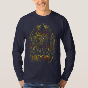 Moonlit Gargoyle: Gothic Artwork T-Shirt