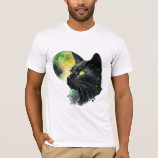 Moonlit Gaze – Mystic Black Cat T-Shirt