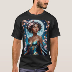 Moonlit Goddess in Bloom Fantasy Tee