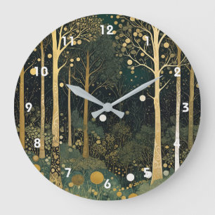 Moonlit Golden Grove Large Clock
