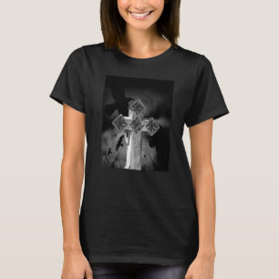 Moonlit Gothic Cross With Crows T-Shirt