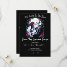 Moonlit Gothic Skeleton & Rose Wedding